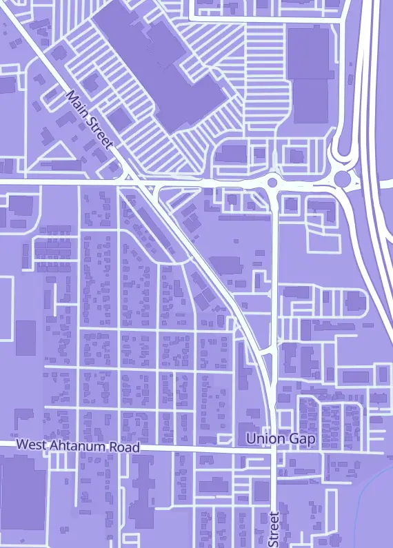 Street map around North Town Card Vault, 2630 Main St #101, Union Gap, WA