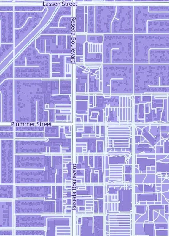 Street map around Northridge Sports Collectibles, 9514 Reseda Blvd Unit 14, Los Angeles, CA