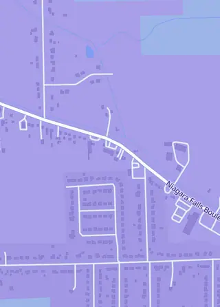 Street map around Nova Gaming Company, North Tonawanda