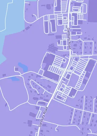 Street map around Nutmeg Games, New Milford