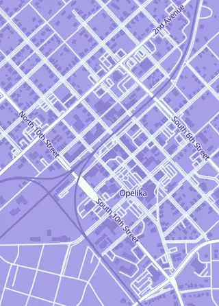 Street map around Off The Rails Gaming, Opelika