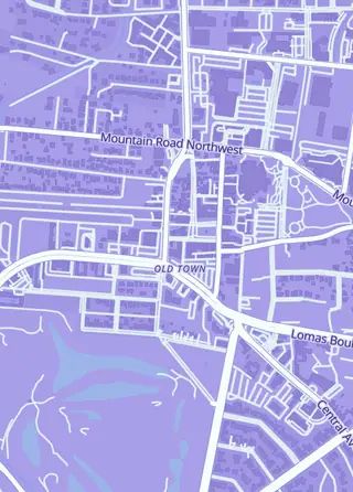 Street map around Old Town Hobbies and Games, Albuquerque