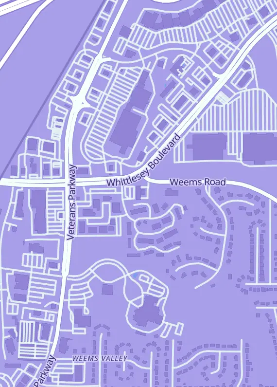 Street map around Omega Card Games, 2528 Weems Rd, Columbus, GA