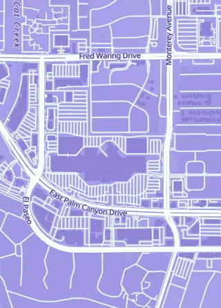 Street map around OMG Collectibles, Palm Desert