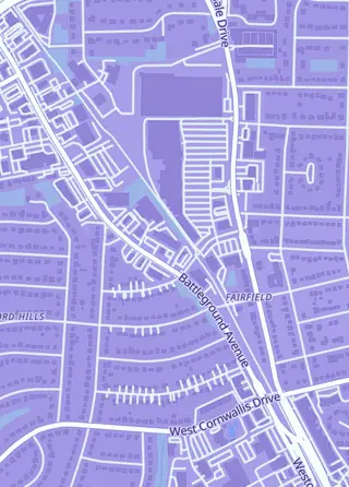 Street map around On Deck, Greensboro