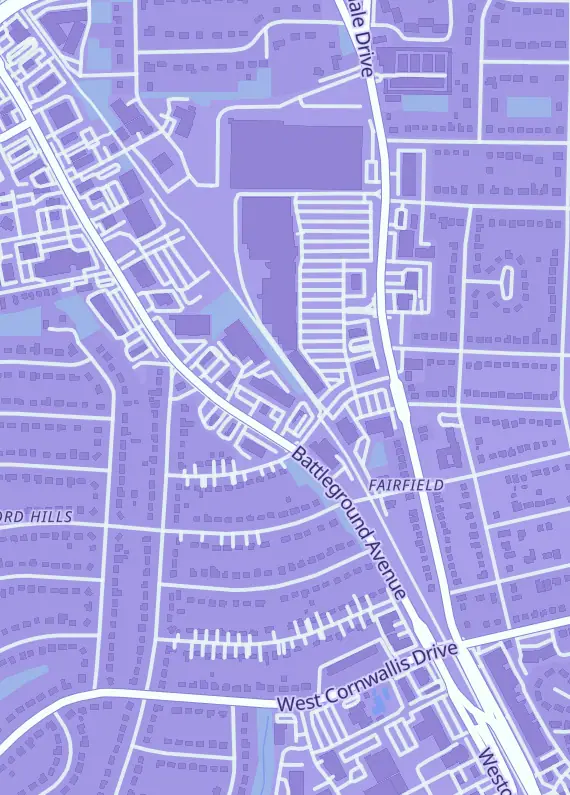 Street map around On Deck, 2310 Battleground Ave #102, Greensboro, NC