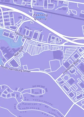 Street map around Ooowee Art & Gaming Cafe, Harrisburg