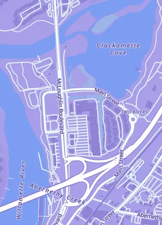 Street map around ORB Trading Cards, Oregon City
