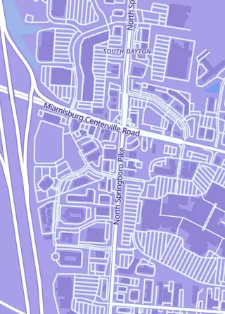 Street map around Orion Bricks and Games, Miamisburg