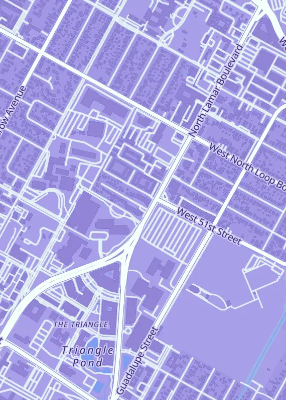 Street map around Outlaw Moon, 5000 N Lamar Blvd, Austin, TX