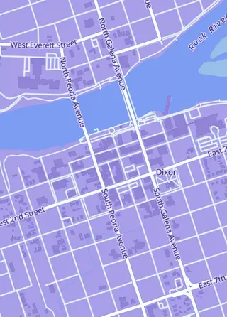 Street map around Paper Escape, Dixon