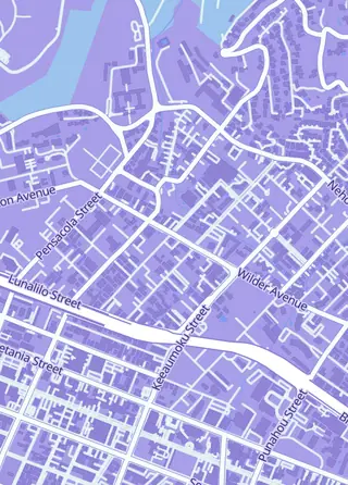 Street map around Paula's Sports Cards, Honolulu