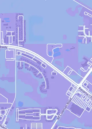 Street map around PCB Hobby, Panama City Beach