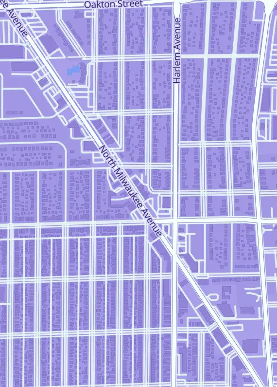 Street map around Perfect Circle Games, 7637 N Milwaukee Ave Unit a, Niles, IL
