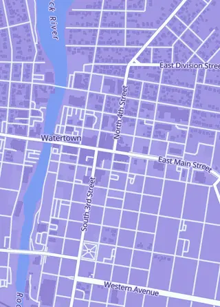 Street map around Phoenix Haven Cards and Games, Watertown