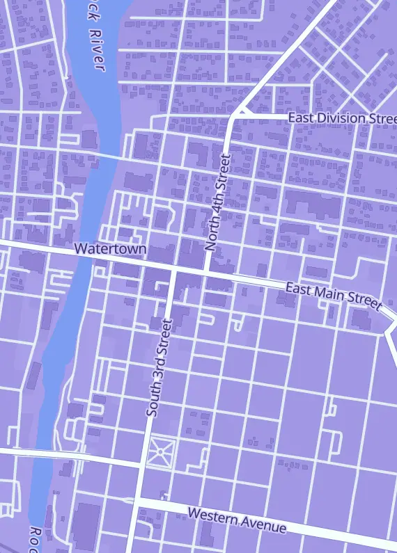 Street map around Phoenix Haven Cards and Games, 315 E Main St, Watertown, WI