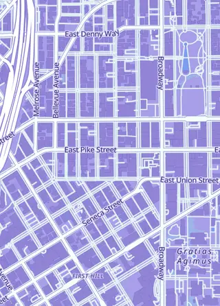 Street map around Pink Gorilla Games Capitol Hill, Seattle