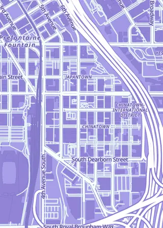 Street map around Pink Gorilla Games, Seattle