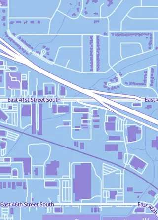 Street map around Planar Games, Tulsa