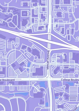 Street map around Planet Comicon, Overland Park