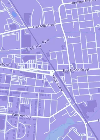 Street map around Planet Retro Video Games, Quakertown