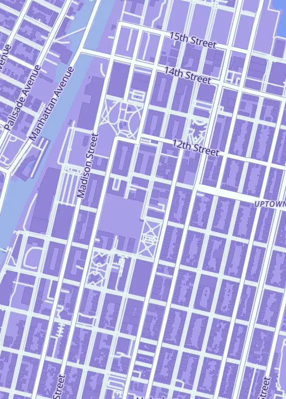 Street map around Play! Hoboken, 1012 Grand Street FL3 FL2, Hoboken, NJ