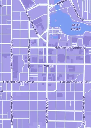 Street map around Play It Forward Games, Austin