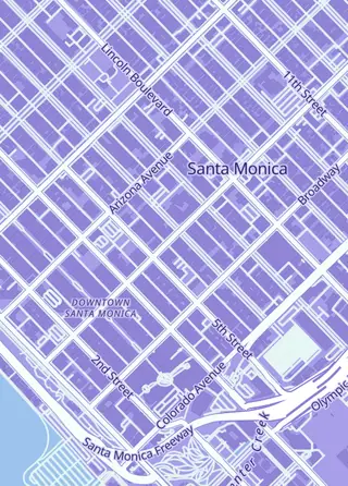 Street map around Poke Paradise & Sports Cards, Santa Monica