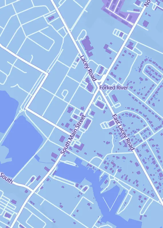 Street map around Poke Plug, 118 S Main St, Forked River, NJ