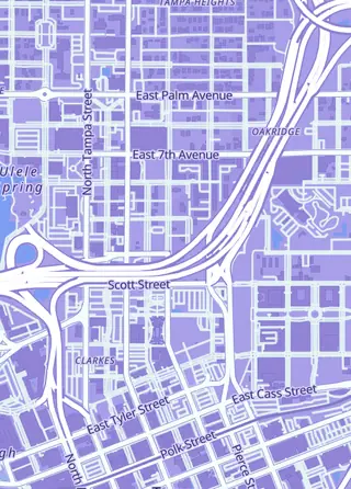 Street map around Poke Unlimited, Tampa