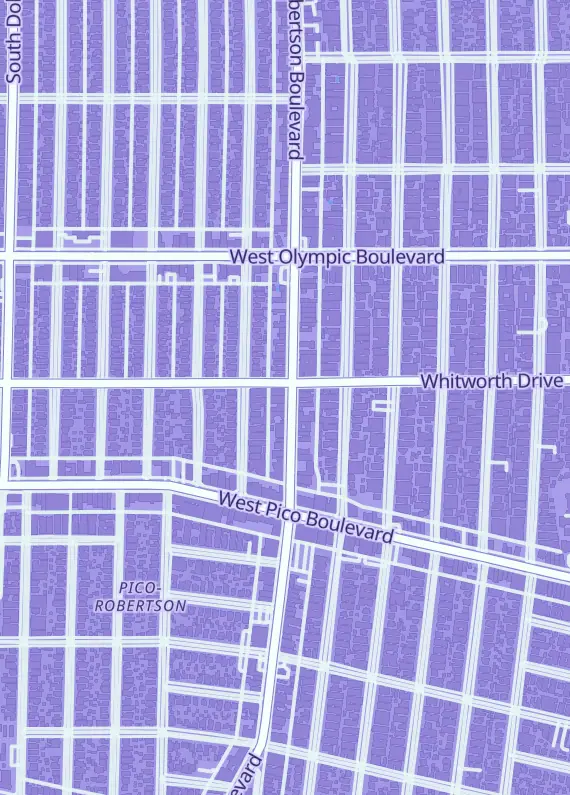 Street map around Poké Vault Collectibles, 1107 S Robertson Blvd, Los Angeles, CA