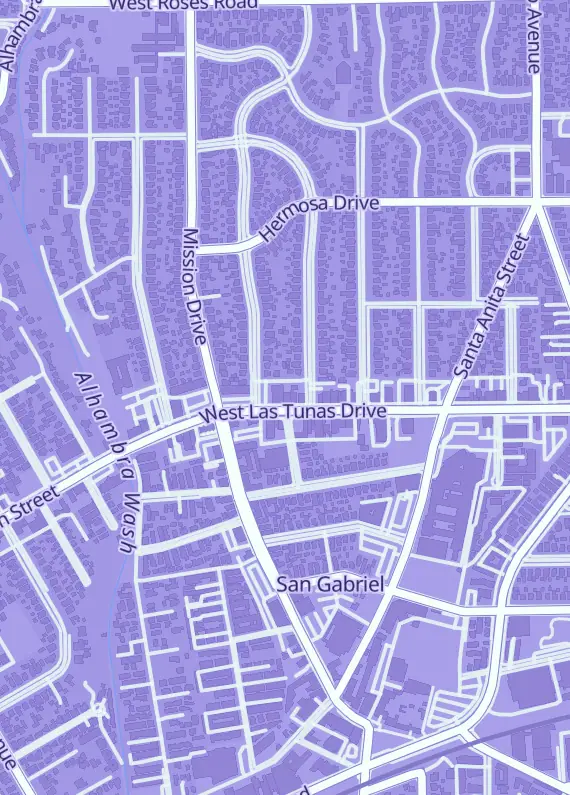 Street map around Pokebox USA, 625 W Las Tunas Dr, San Gabriel, CA