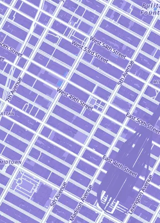 Street map around Pokemon Center NYC, New York