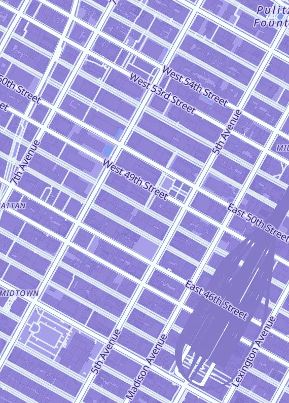 Street map around Pokemon Center NYC, 10 Rockefeller Plz, New York, NY