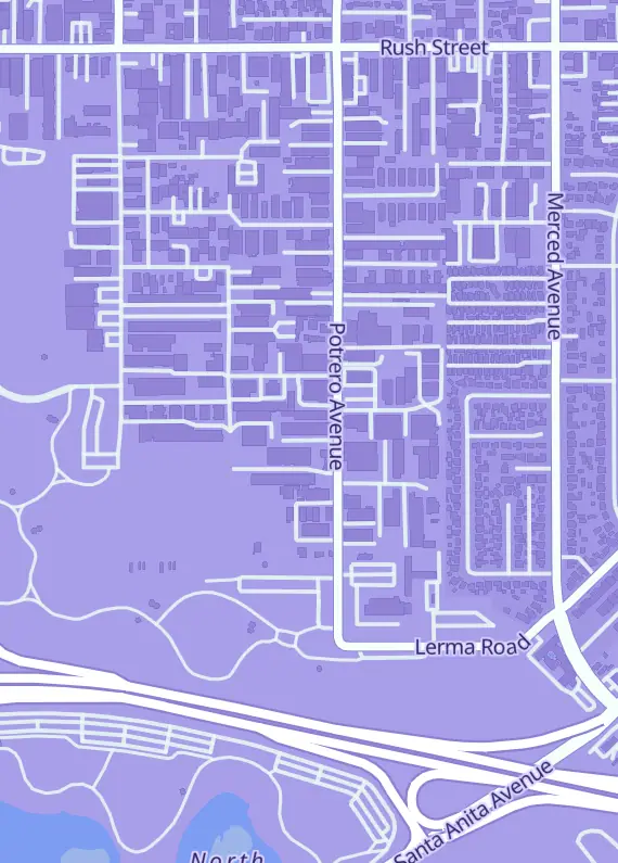 Street map around Popnation, 1431 Potrero Ave, South El Monte, CA