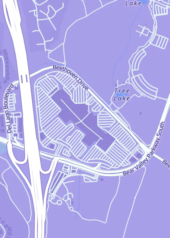 Street map around Poppers Toy Store, 272 E Via Rancho Pkwy Spc 431, Escondido, CA