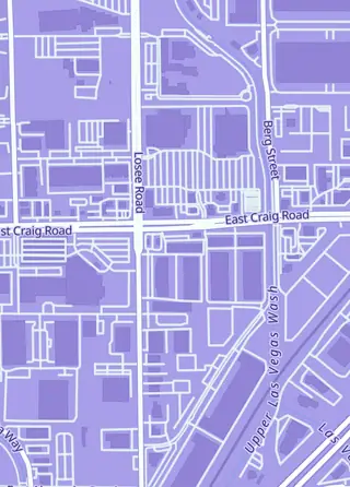 Street map around Power 9 Games, North Las Vegas