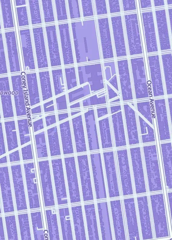 Street map around Press Play Cards, 1323 E 15th St, New York, NY