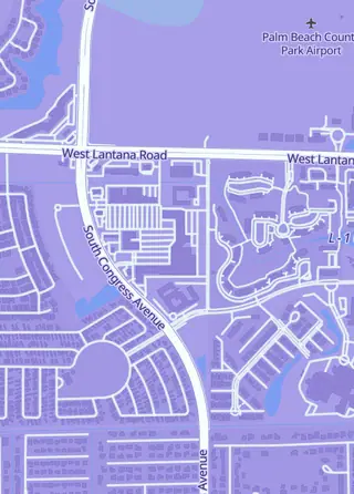 Street map around Prodigy Games, Lake Worth Beach