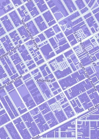 Street map around ProjectCCG, Alhambra