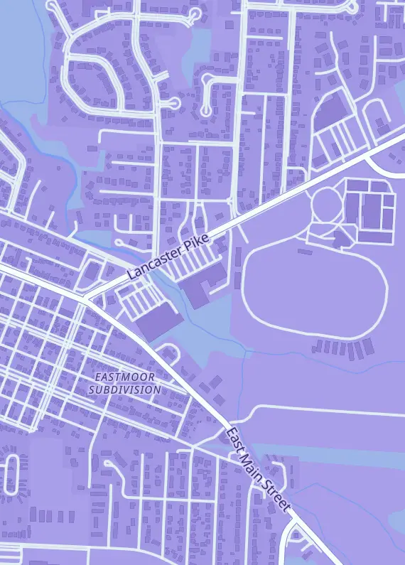 Street map around Puma's Rest, Your Local Game Store, 203 Lancaster Pike, Circleville, OH