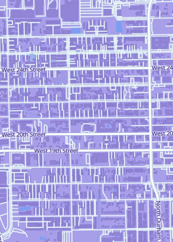 Street map around Quality Games Tx, 1024 W 21st St, Houston, TX