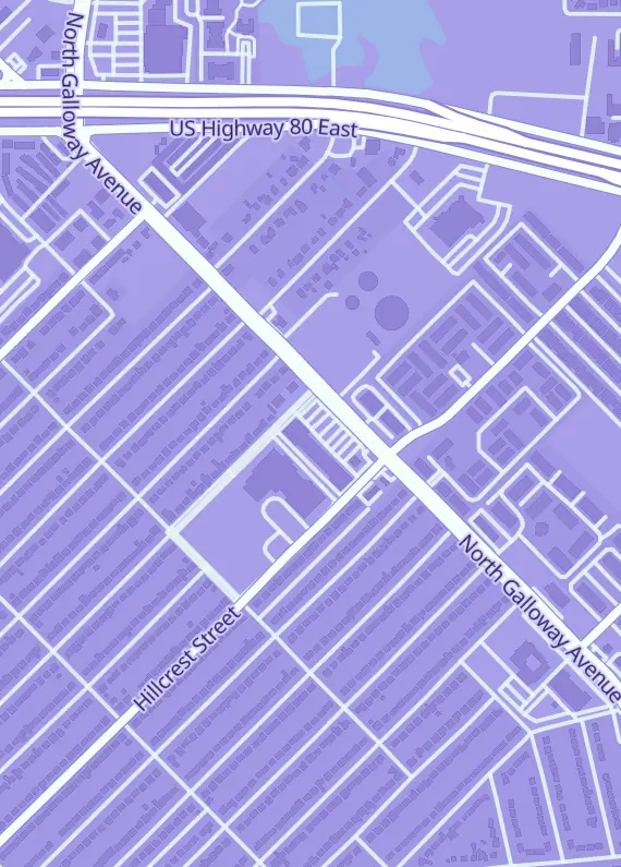 Street map around Random Encounter Games, 1831 N Galloway Ave, Mesquite, TX