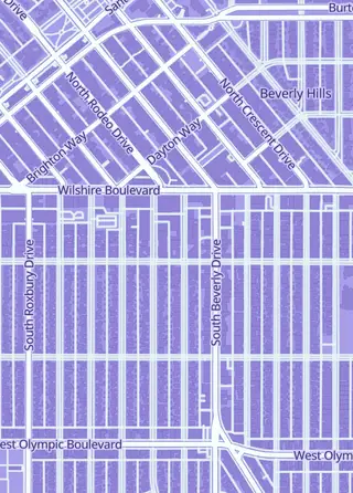 Street map around RarePull, Beverly Hills