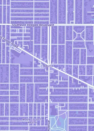 Street map around Red Castle Games, Portland