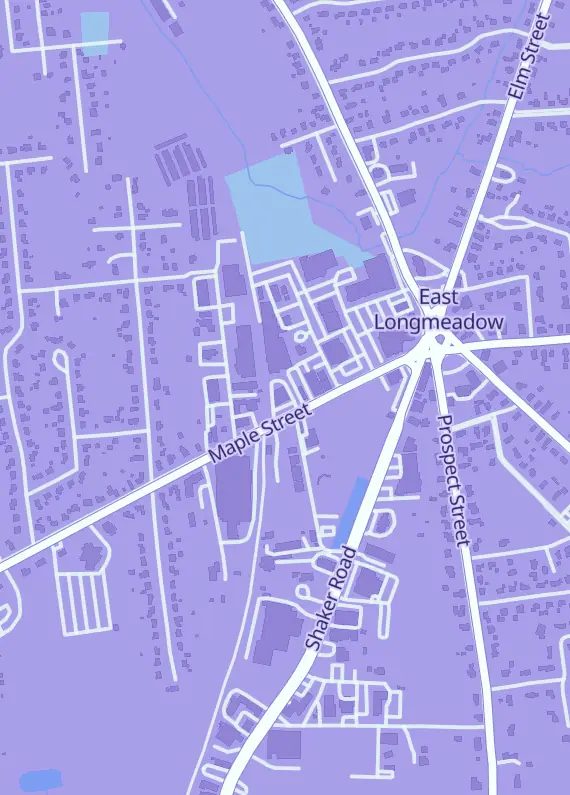 Street map around RedFive Toys and Collectibles, 55 Maple St, East Longmeadow, MA