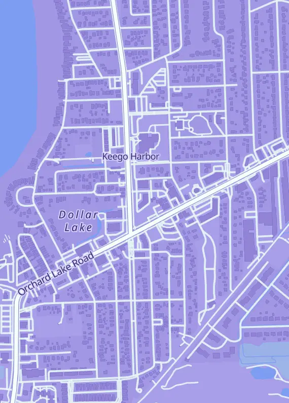 Street map around Reds Collectibles, 2141 Cass Lake Rd, Keego Harbor, MI