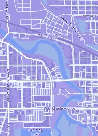 Street map around Regent Cards and More, Goshen