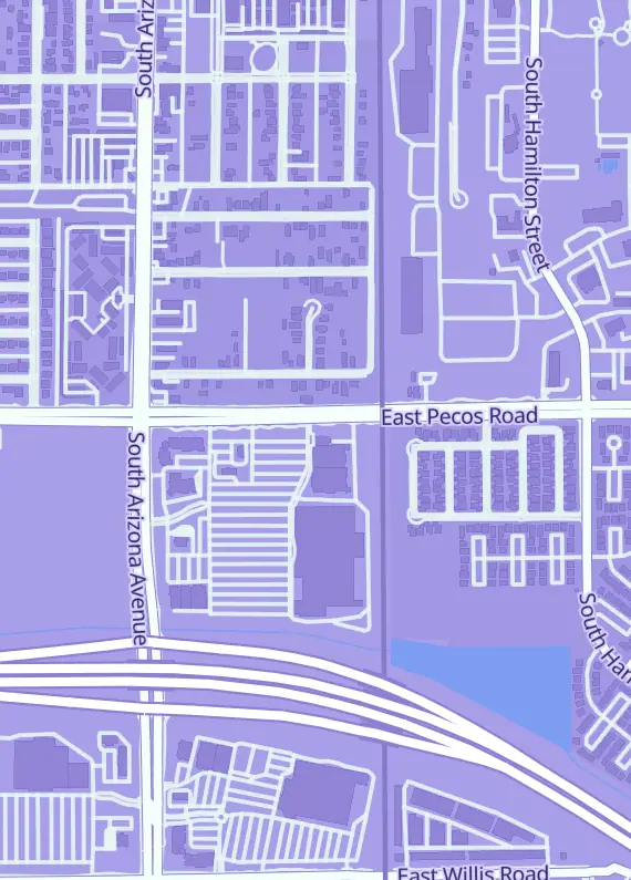 Street map around Rekreation Games, 1075 S Arizona Ave #2, Chandler, AZ