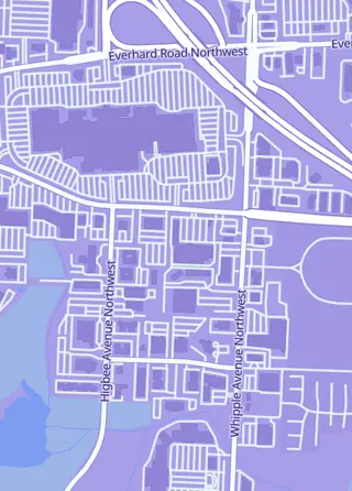 Street map around Retroaholics, Canton